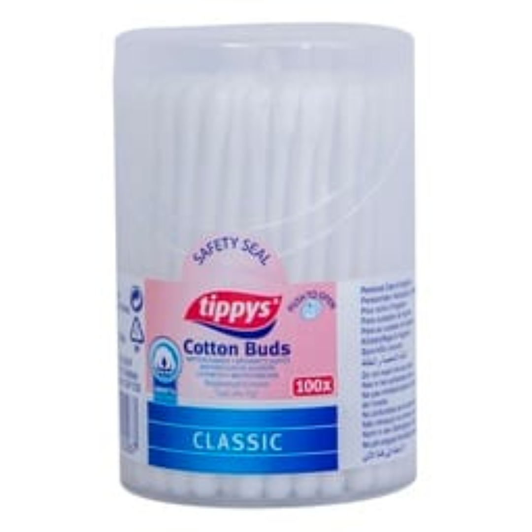TIPPYS 100 COTTON BUDS ROUND TIPS
